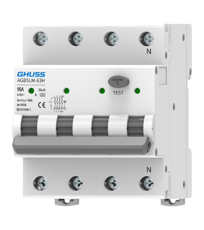 GHUSS aardlekautomaat B16 30mA 3-fase (3P+N) (spanningsonafhankelijk)