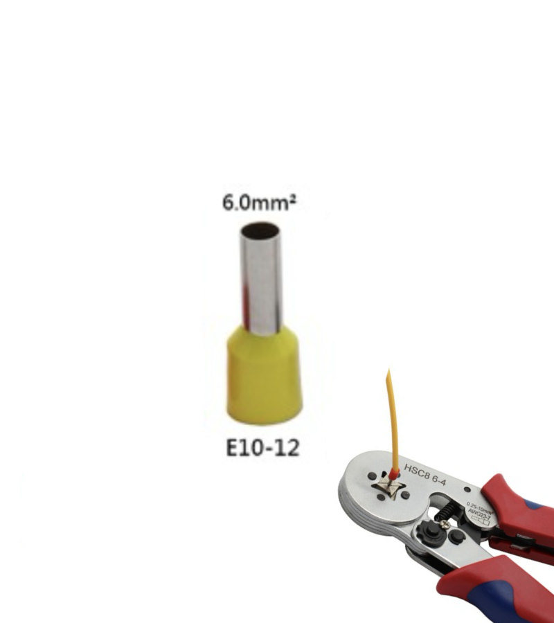 GHUSS adereindhuls geïsoleerd 6mm² 12 mm geel 100 stuks