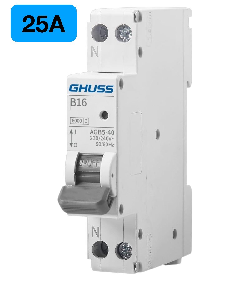 GHUSS Installatieautomaat B25 1 fase (1P+N)